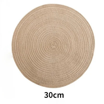 6pcs Round Woven Anti Slip Placemats Or Coasters