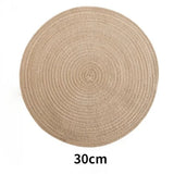 6pcs Round Woven Anti Slip Placemats Or Coasters