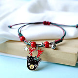 Christmas Pendant Charm Bracelet With Adjustable Rope.