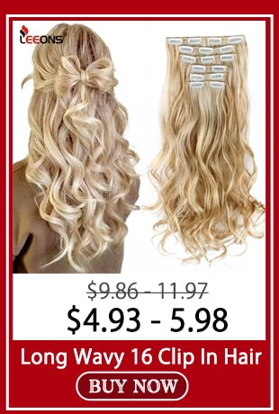 Leeons colorful synthetic heat resistant hair extensions With Clips.