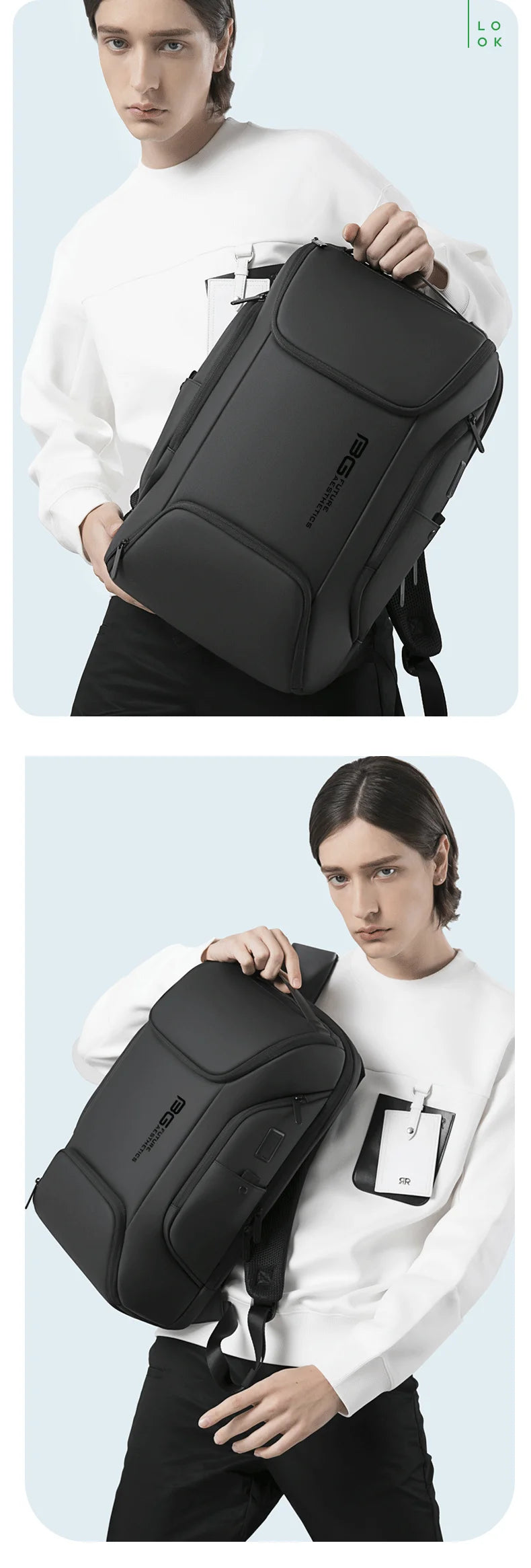 BANGE Waterproof USB Charging Backpack Fits 15.6 Inch Laptop