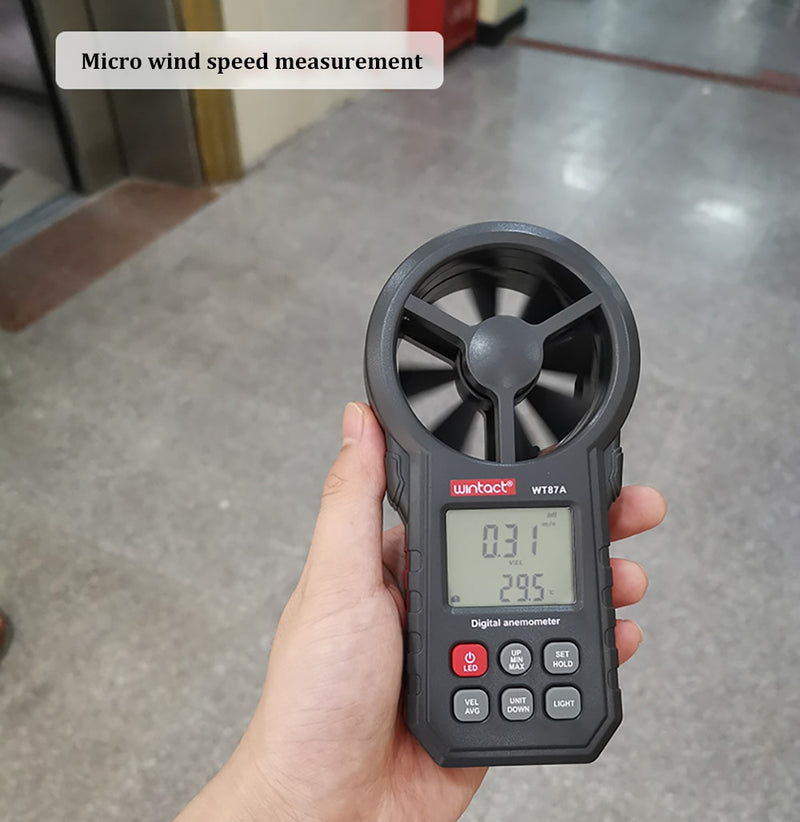 portable LED backlight Anemometer wind speed/air temp gauge. Measures 30 meters