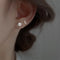 Zircon 925 Silver Or Gold Plated Pierced Stud Earrings