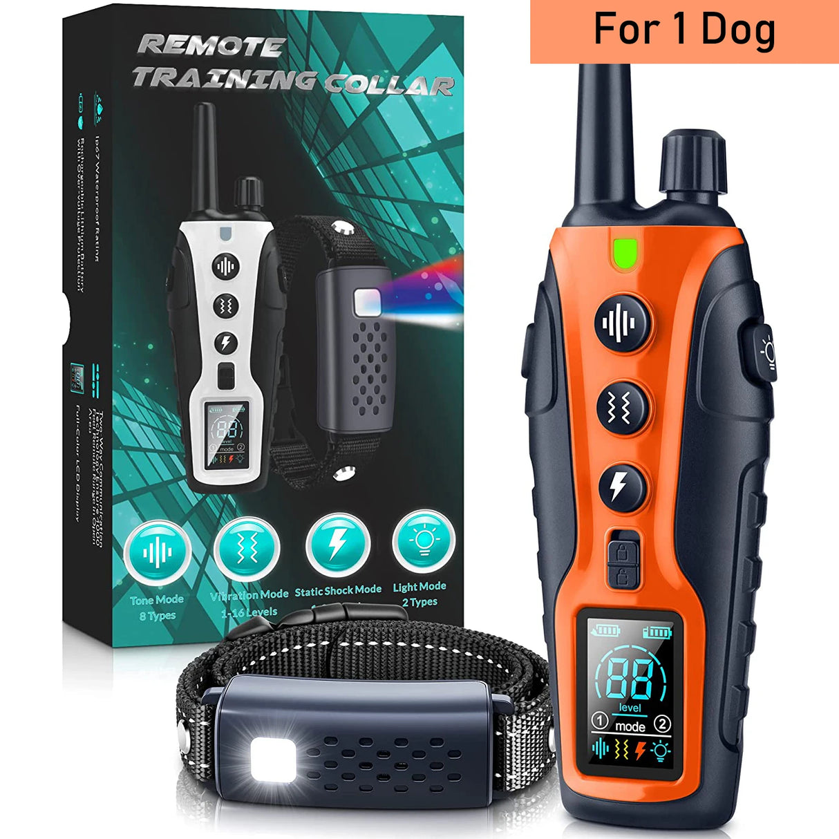 3280FT Dual Battery Display Dog Training Shock Collar With Beep Vibration Or Shock Mode