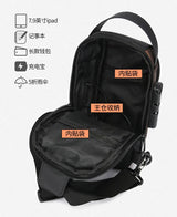 Men's Anti Theft USB Charging Crossbody Bag