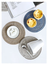 6pcs Round Woven Anti Slip Placemats Or Coasters