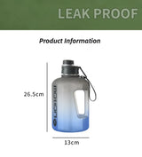 Plastic 2.4L Large Capacity Sports Water Bottle With Straw.