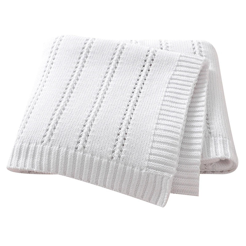 Vertical Stripes Solid Color Baby Cotton Blankets