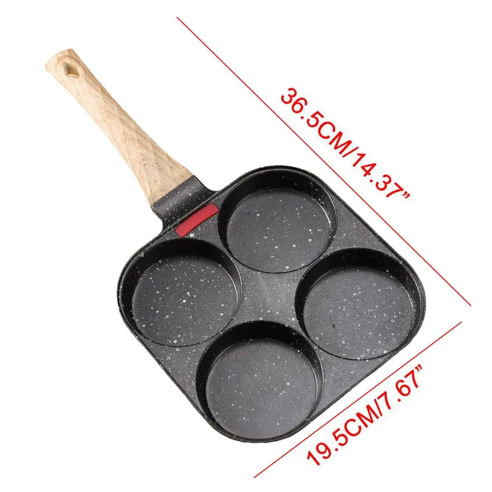 1pc Four-hole Aluminum Non-Stick Omelette/Egg Pan