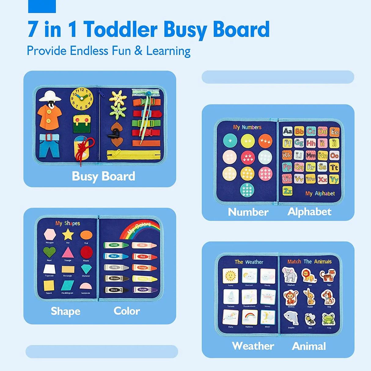 Montessori Toddler Busy Board For Educational Activity Motor Skills