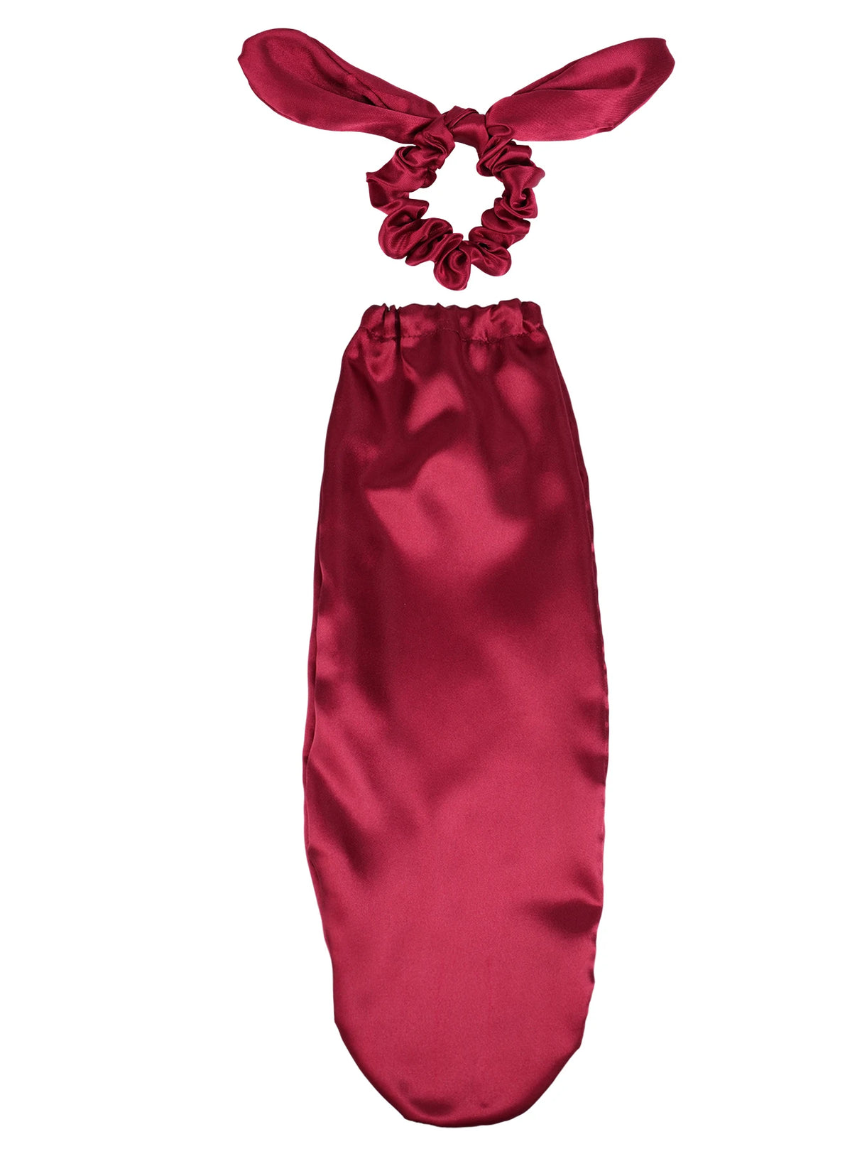 Ladies Satin Sleep Cap with Tie And Hairband