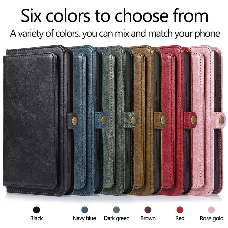 Magnetic Flip Leather Case For iPhone 15 Pro Max 14 Plus 13 12 11