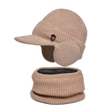 Men Or Women's Knitted Neck Scarf And Hat With Extra Ear Protection