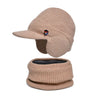 Men Or Women's Knitted Neck Scarf And Hat With Extra Ear Protection