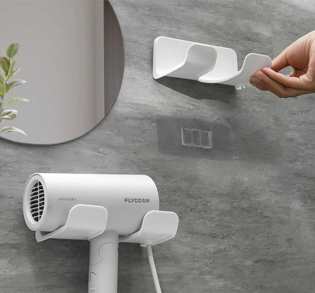 Wall Mounted Hair Straightener/Hair Dryer Holder.