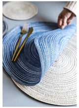 6pcs Round Woven Anti Slip Placemats Or Coasters