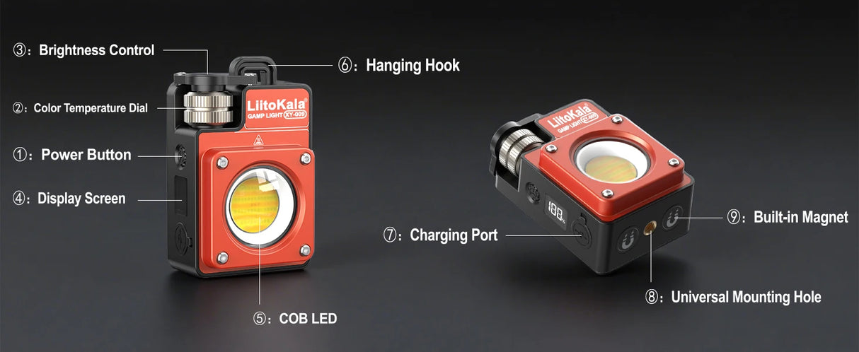 LiitoKala 20-3500LM 3000MAH Rechargeable Multifunctional Keychain Flashlight