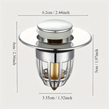Universal Pop-up Chrome Drain Plug Sink Filter with Hair Catcher