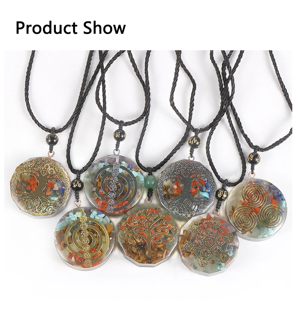 Energy Generator Orgonite Meditation Balanced Chakras Pendant Necklace