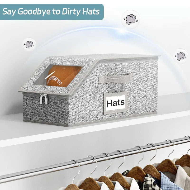 Dustproof Hat Organizer With Lid