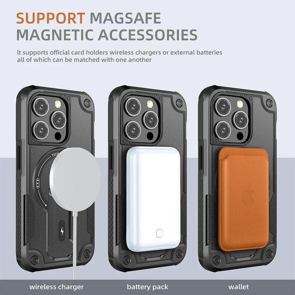 Magsafe Invisible Support Phone Case for IPhone 17 16 15 14 13 12 Pro Max