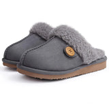 Evshine Women's Fur Plush Warm Slippers With Rubber Soles