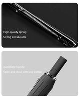 24 Bone Automatic Open Close Folding Umbrella With SPF 50 UV Sun Protection