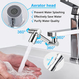 Metal 1440° Rotatable Extension 2 Mode Faucet Sprayer