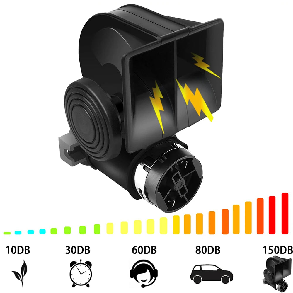 FARBIN Snail Air Horn With Compressor Relay Harness 12V 150db  For Trucks, Cars Or Motorcyles