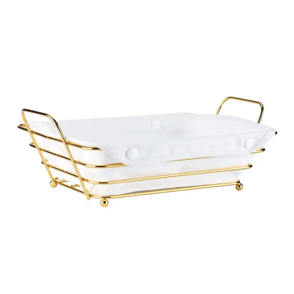Golden Metal Wire Bread/Fruit Baske
