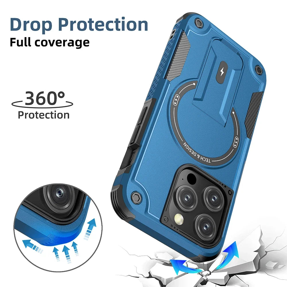 Magsafe Invisible Support Phone Case for IPhone 17 16 15 14 13 12 Pro Max