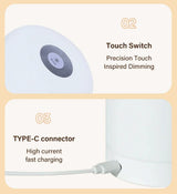 Rechargeable Led Dimmable Multicolor Night Light with Remote Control Or Touch Switch