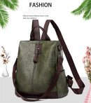 Ladies Anti-Theft Leather Backpack.