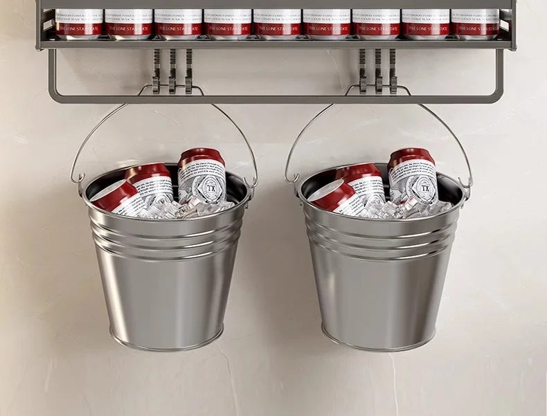 Aluminum Bathroom/Kitchen Shelf For Accessories With Towel Bar