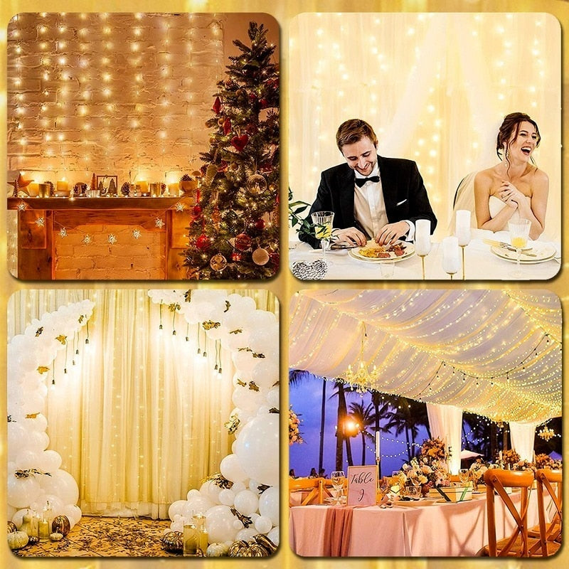 Remote Control LED String Christmas Lights, wedding garland.