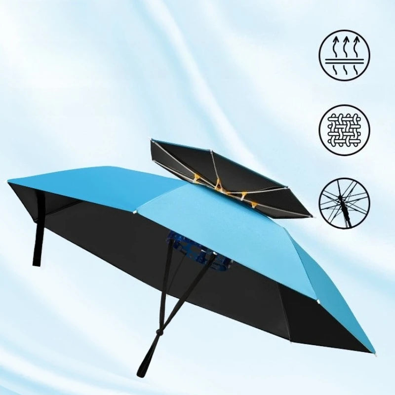 Head Mounted Sunshade Or Rain Umbrella Hat