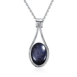 Oval 10X14MM  Sterling Silver Platinum Natural Labradorite Pendants