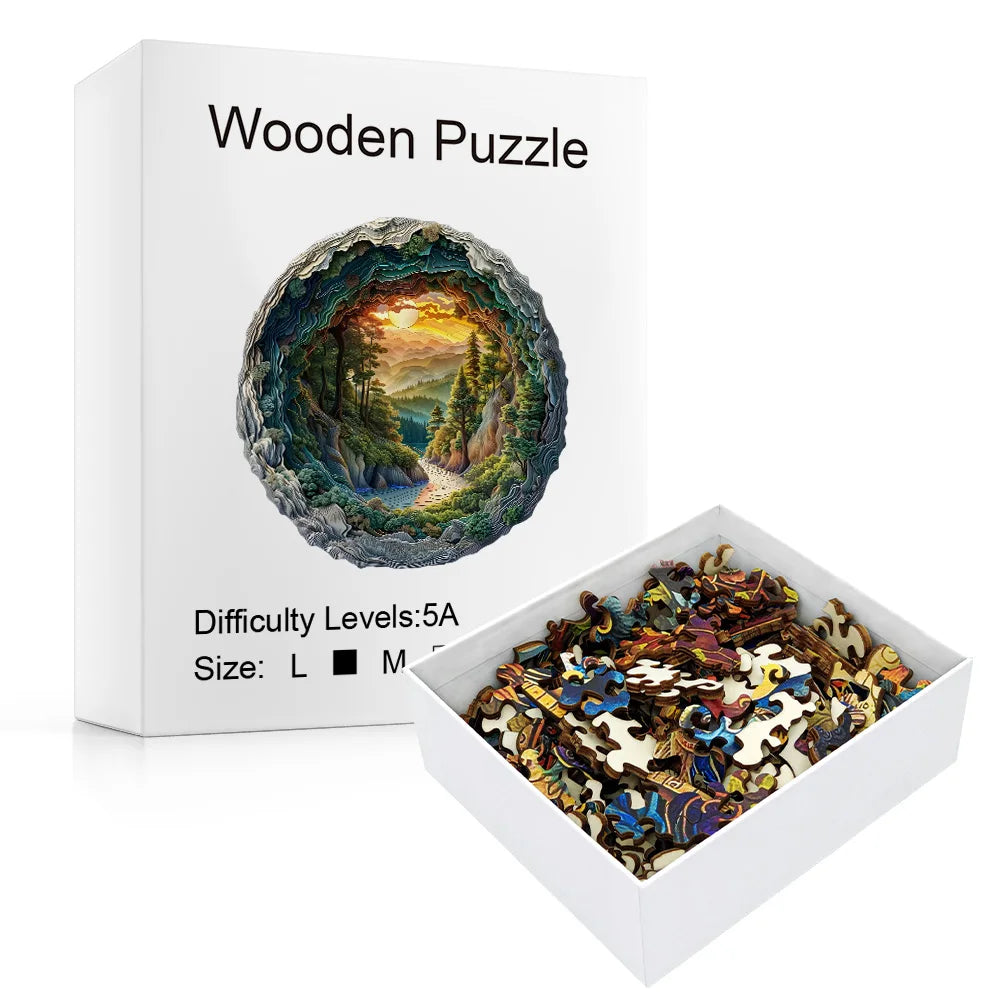 Flat Wooden Puzzles With 3D Visual Effect
