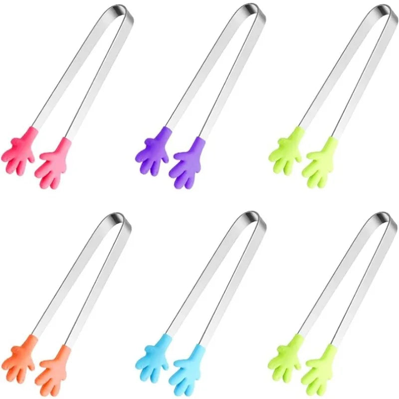 5PCS Silicone Hand Shape Mini Tongs