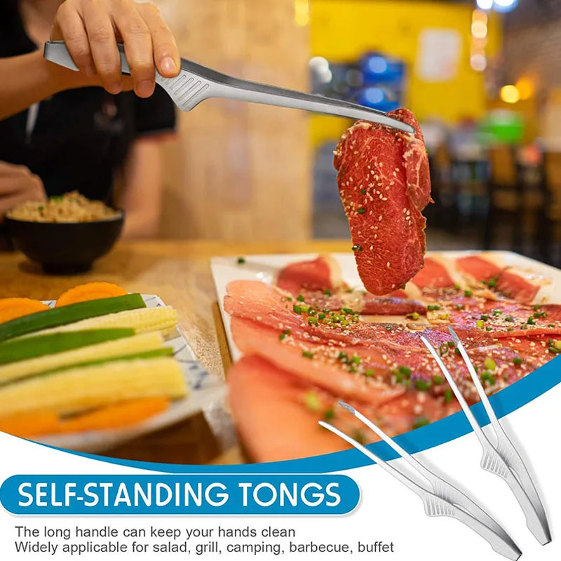 Non Slip Stainless Steel Tongs for Serving Food