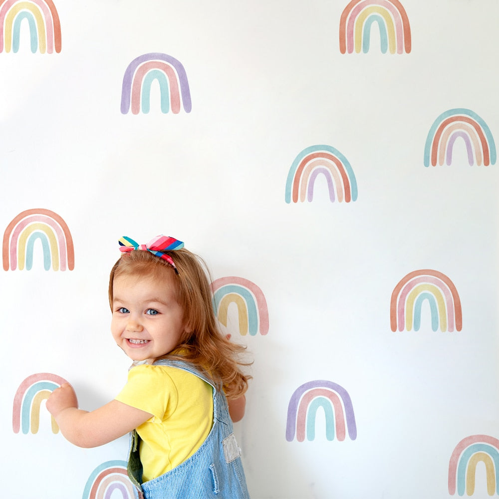 36 Pcs Rainbow Vinyl Decorative Wall Stickers.