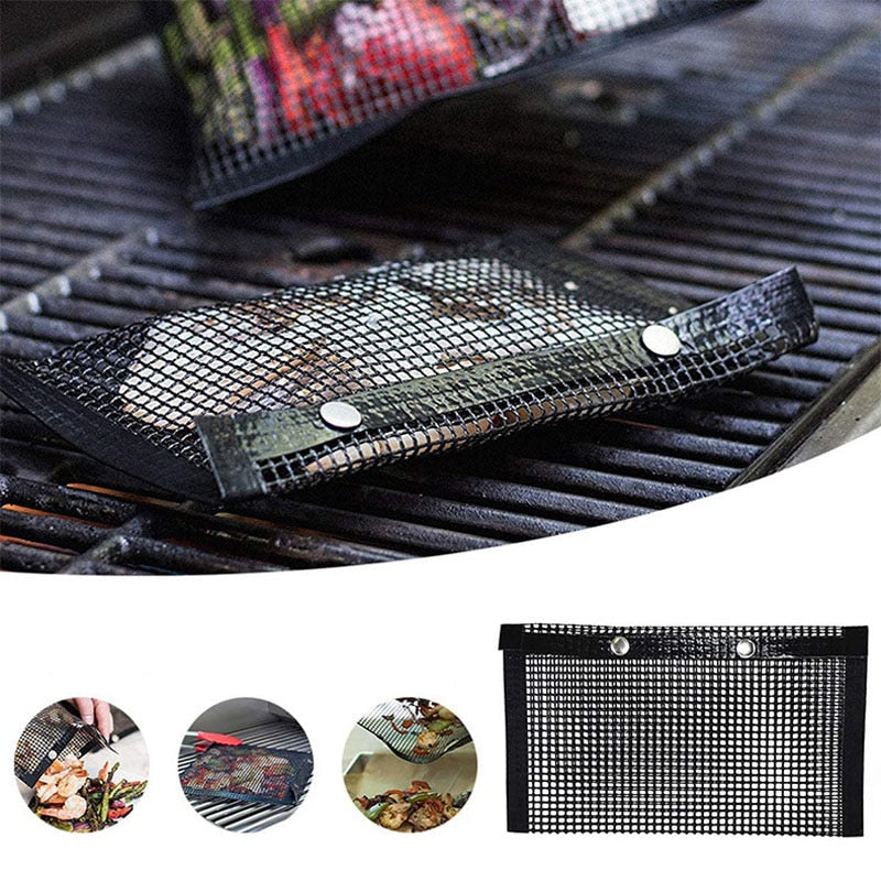 1pc Reusable Non-stick BBQ Grill Mesh Bag.