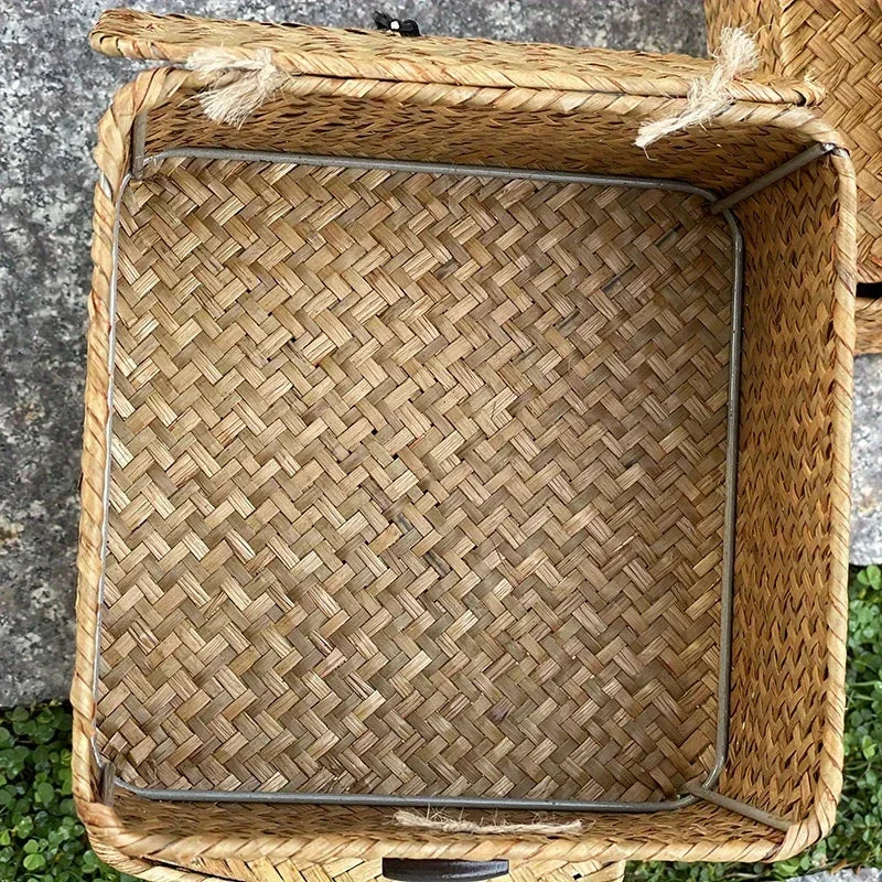 Seaweed Woven Storage Box with Cover
