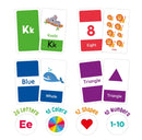 58pcs/set Alphabets, Letters, Numbers, Shapes, And Color Learning Flash Cards.
