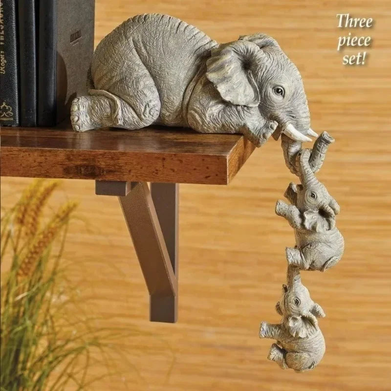 3 Pcs/set Resin Mini Elephant Figurines