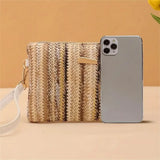 Women's Straw Clutch Wrist Handbag
