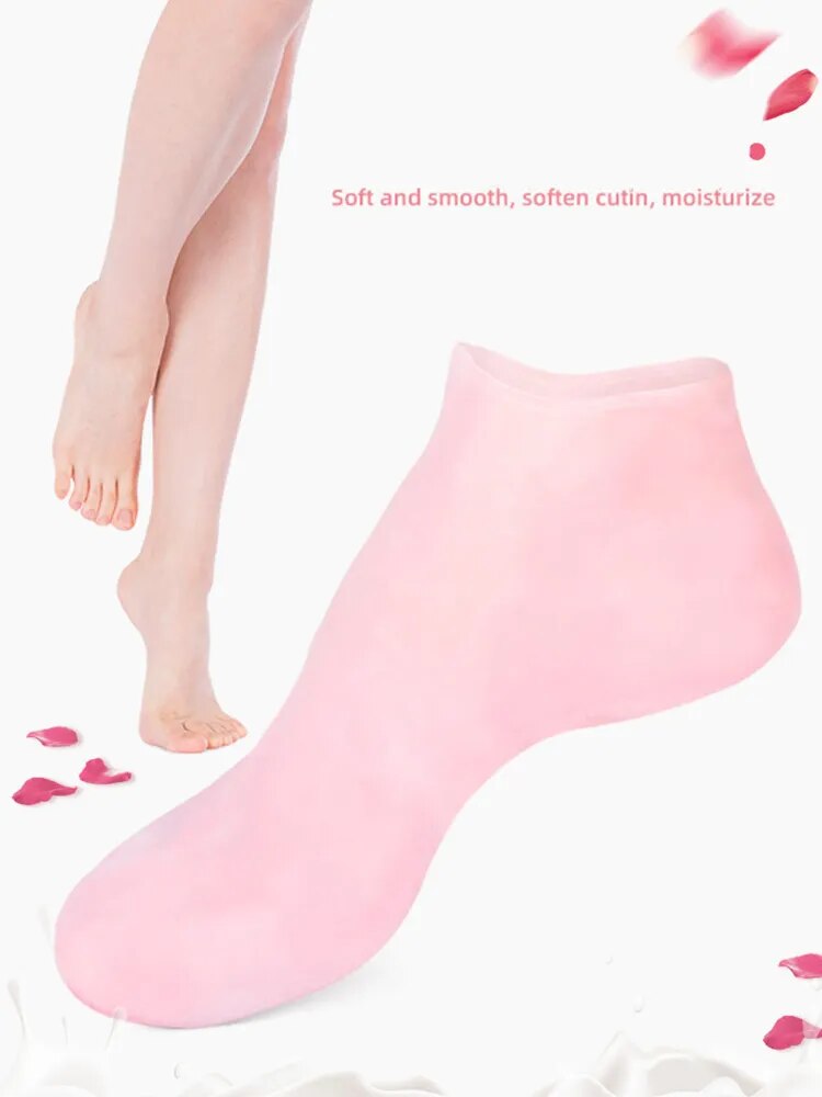 1Pair Silicone Moisturizing Skin Care Socks.