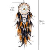 Hand-woven Dreamcatcher With Artificial Feathers And Crystals