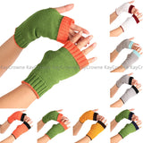 Women's Half Finger Acrylic Knitted Mittens