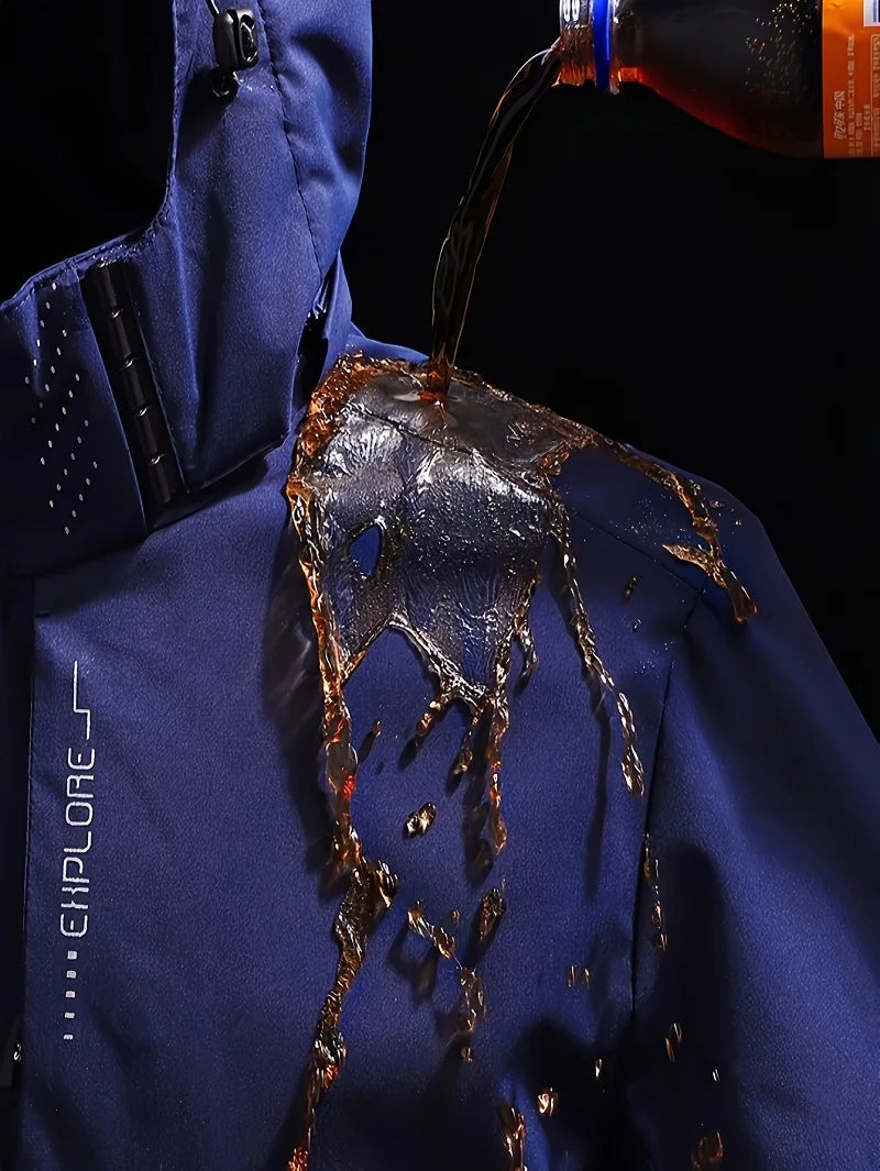 Men's Spring/Autumn Waterproof Jacket With Detachable Hood Sizes M-5XL